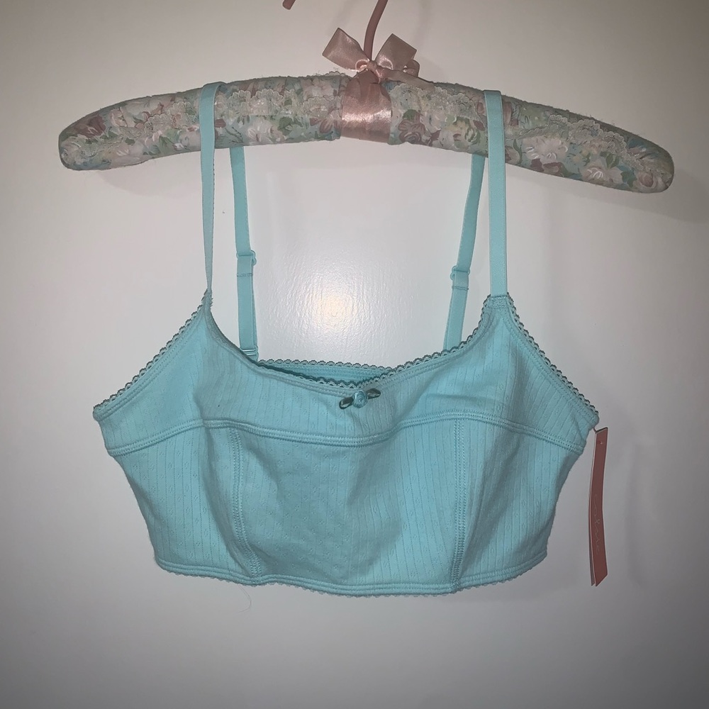 Light Blue Cropped lounge bra